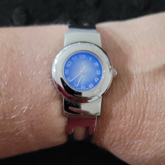 Item #W34 Ladies Watch Cuff style Blue Face PL331S - Picture 2 of 5